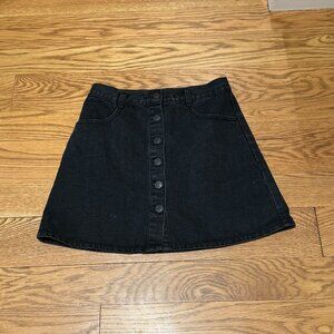 Brandy Melville Button Up Black Mini Skirt